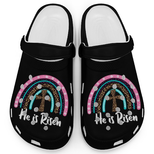 Easter For Christian N Mom He Is Risen Leopard Clogs