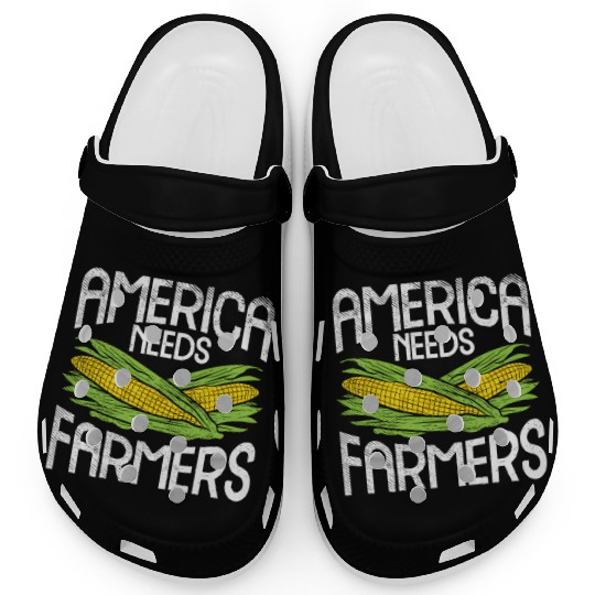 America Needs Farmers Agriculture Corn Farming Clogs