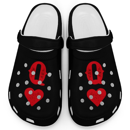 Queen Of Hearts Blackjack Cards Poker 21 Q Clogs