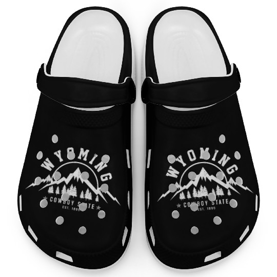 Wyoming The Cowboy State Est 1890 Mountains Clogs