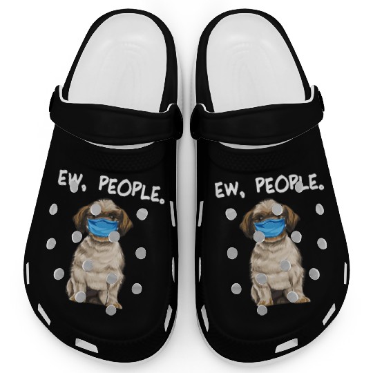 Shih Tzu Ew People Dog Wearing Face Clogs