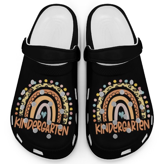 Kindergarten Rainbow Squad Girls Boys Teacher Back Clogs