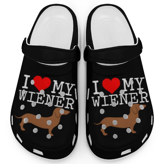 I Love My Wiener Dachshund Weiner Dog Clogs