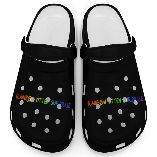 rainbow kitten surprise Clogs
