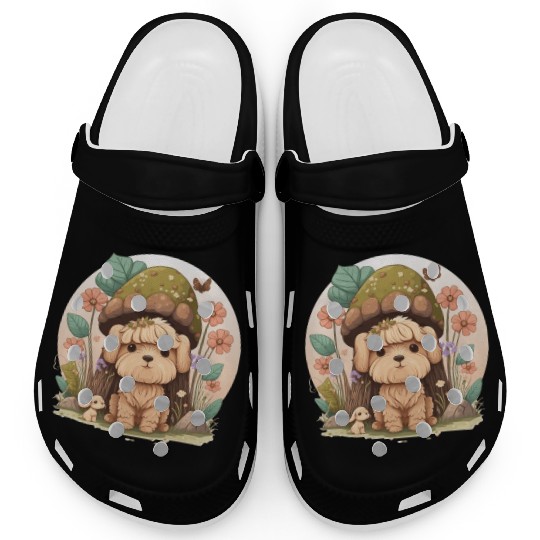Cottagecore Cute Baby Dog Kawaii Puppy Anime Flora Clogs