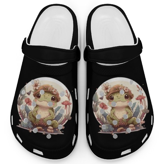 Cute Cottagecore Baby Frog Toad Frog Lovers Clogs