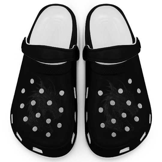 Mythical Dragon. An Epic Grayscale Legend. Clogs