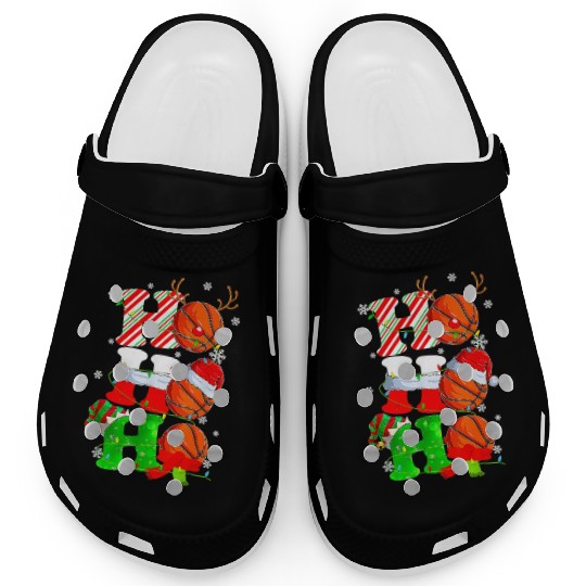 Ho Ho Ho Basketball Lover Christmas Reindeer Santa Clogs