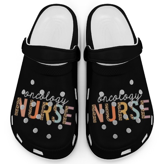Oncology Nurse Leopard Print Nursing School Clogs