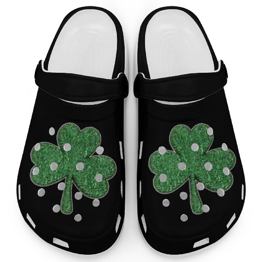 St Patrick'S Day Green Glitter-Clover Shamrock Clogs