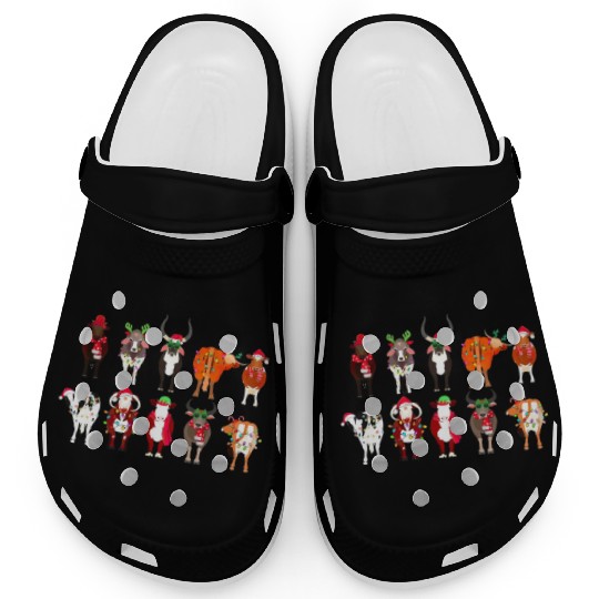 Christmas Cows Farmer Heifer Bull Highland Cow Clogs