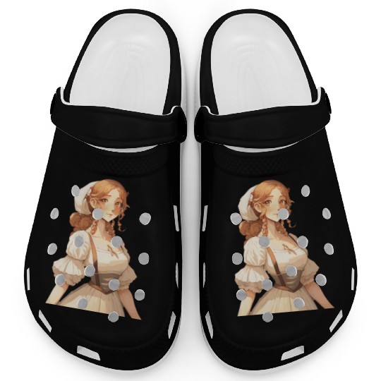 Cute Cottagecore Farm Girl Anime Solarpunk Clogs
