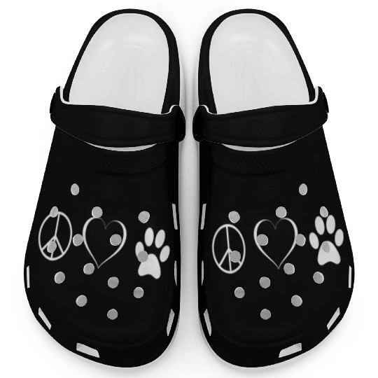 Peace love animals Clogs