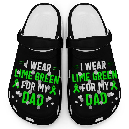 I Wear Lime Green For My Dad Lymphoma Awareness Clogs