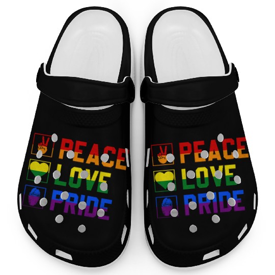 Peace Love Pride Lgbtq Clogs