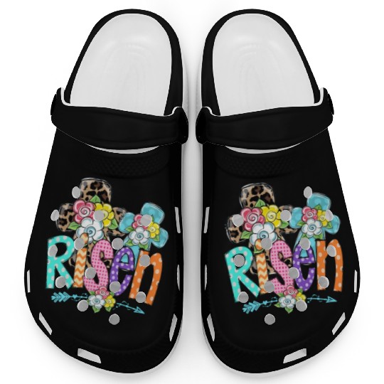 Happy Easter For Christian Mom He Is Risen Leopard Clogs