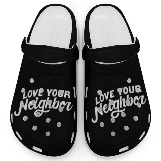Gunn Lettering Co Love Your Neigr Black Small Clogs