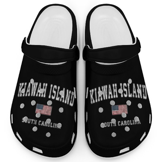 Kiawah Island South Carolina Sc American Flag Clogs