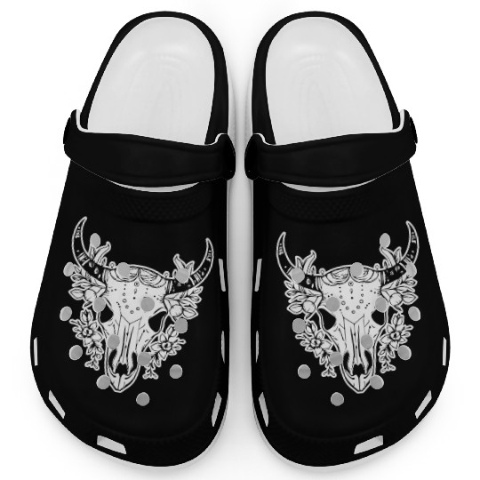 Cow Skull Boho Clogs