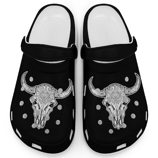 Cow Skull Boho Clogs