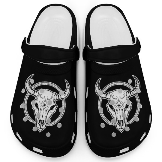 Cow Skull Boho Clogs