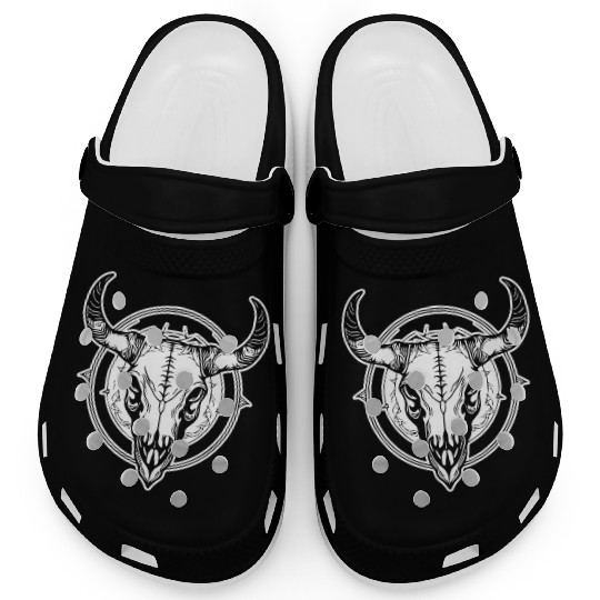 Cow Skull Boho Clogs