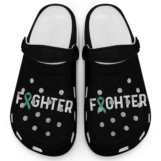 Ovarian Cancer Awareness Products Teal Ribbon Clogs