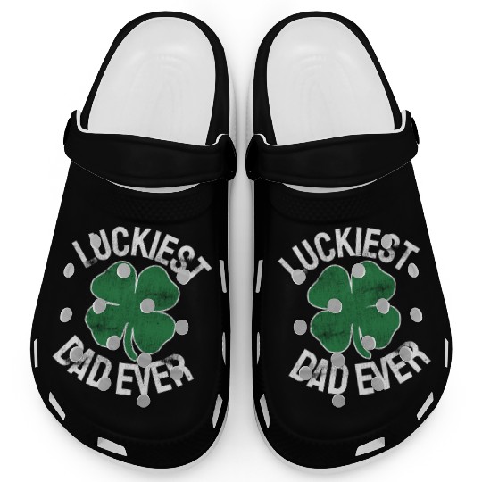 St Patrick'S Day Shamrock Luckiest Dad Irish Clogs