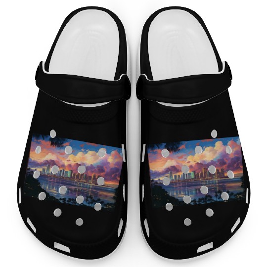 Anime Honolulu A Vibrant Anime Inspired Skyline Clogs