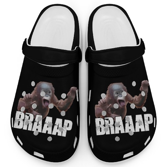 Braaap Monkey Face Riding A Motocross Clogs