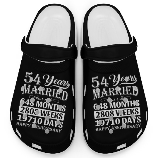 54 Years Married - Happy 54Th Wedding Anniversary Clogs