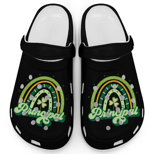 Boho Rainbow Shamrock One Lucky Principal St Clogs