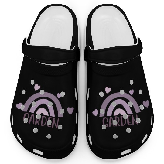 Garden Quotes With Rainbow Design Clogs