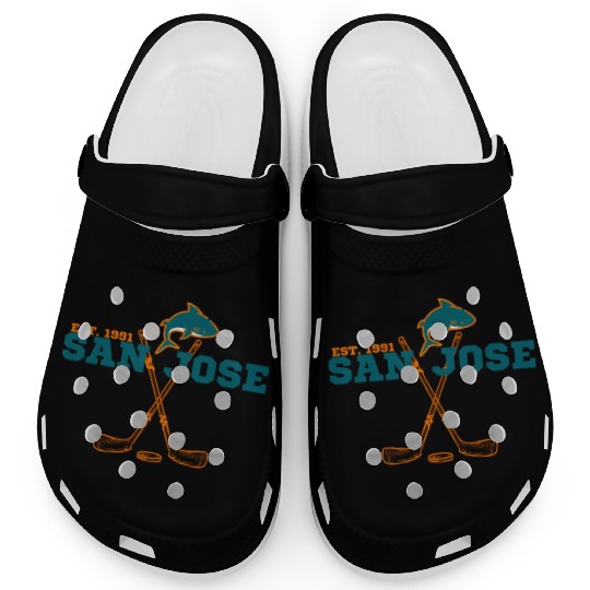 San Jose Est 1991 Sports Team Novelty Athletic Clogs