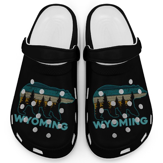 Wyoming Grizzly Bear Nature Hiking Clogs