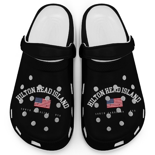 Hilton Head Island Sc American Flag Usa City Name Clogs
