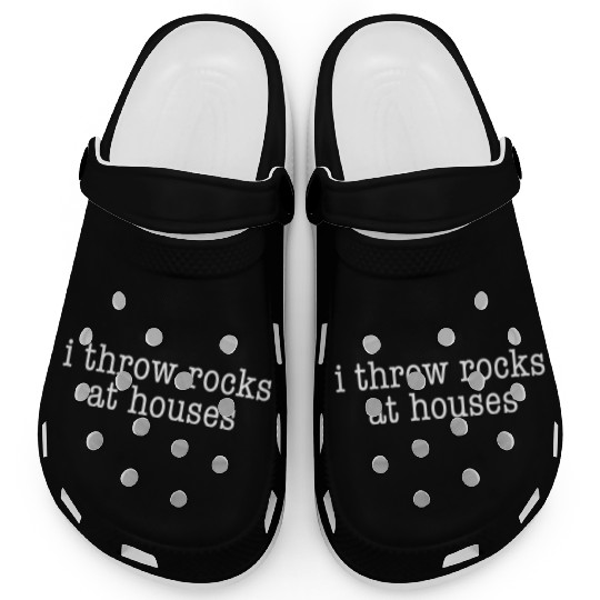 I Throw Roc At Houses Minimalistic Curling Clogs