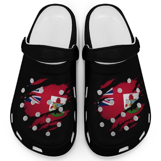 Proud Bermudians Torn Ripped Bermuda Flag Clogs