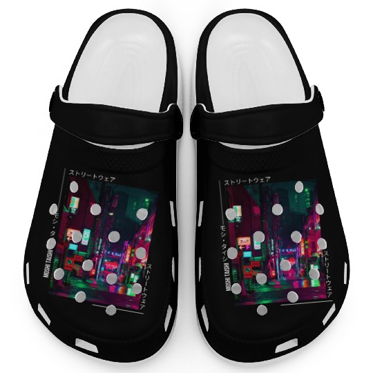 Japanese Cyberpunk Tokyo Streetwear Aesthetic Clogs