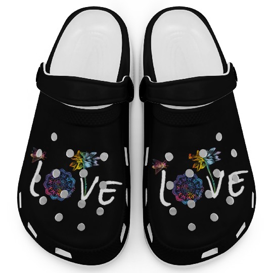 Namaste Love Lotus Bee Peace Meditation Clogs