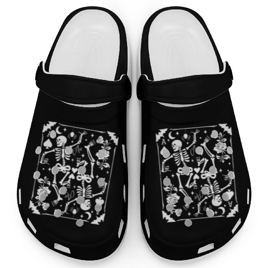 Skeleton Ace Of Spades Card Goblincore Punk Grunge Clogs