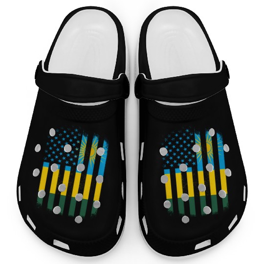 Rwanda And America Flag Rwandan American Flag Clogs