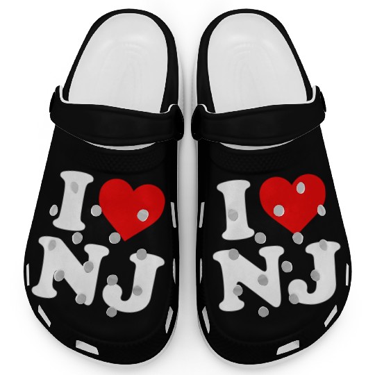 I Love Nj Heart New Jersey Clogs