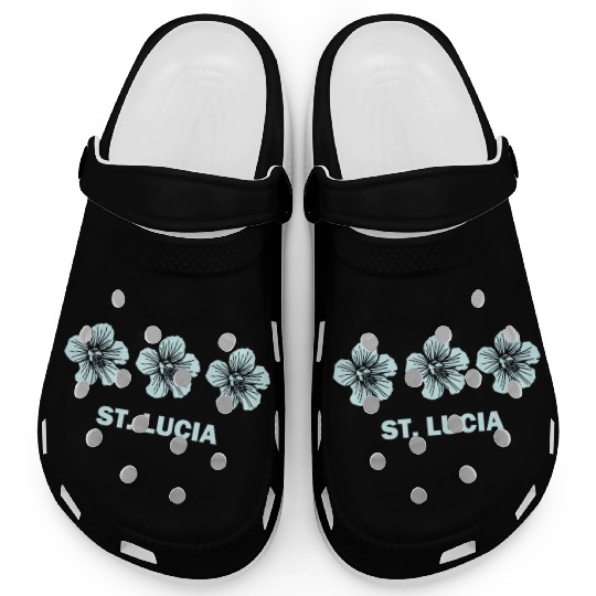 St Lucia Tropical Hibiscus Flower Clogs