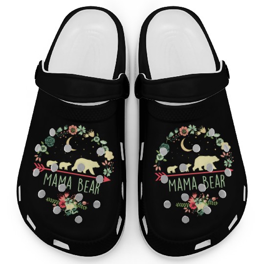 Floral Mama Bear With 2 Cubs Clogs