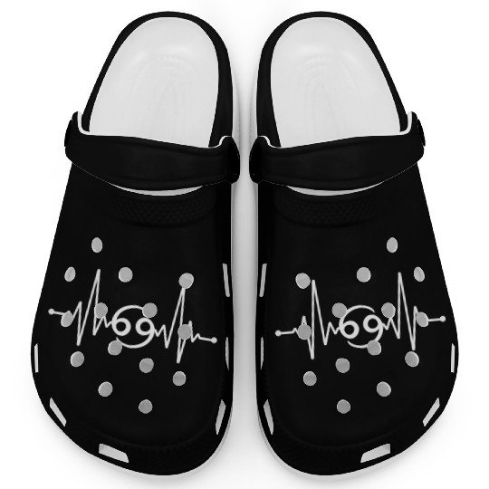 Heartbeat Cancer Zodiac Sign Clogs