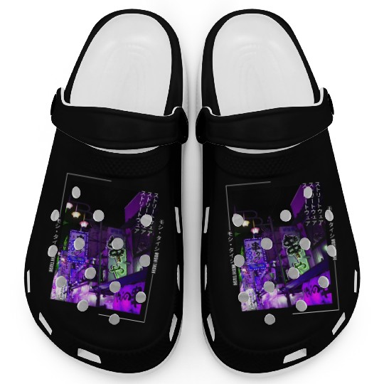 Japanese Cyberpunk Tokyo Streetwear Aesthetic Clogs