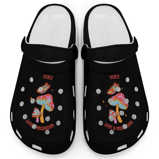 Peace Love & Mushroom Clogs