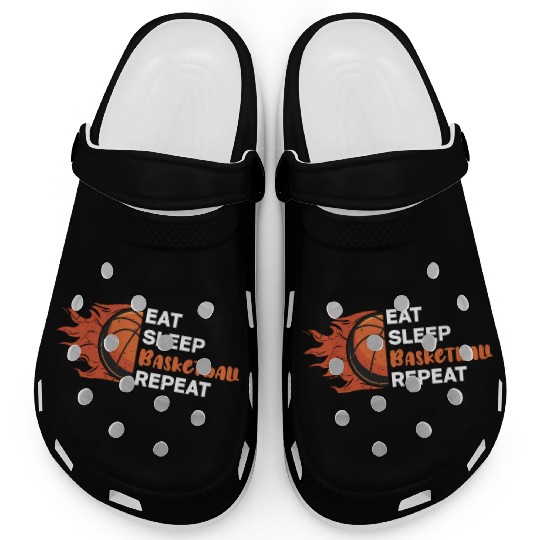 Eat Sleep Basketball Repeat Clogs