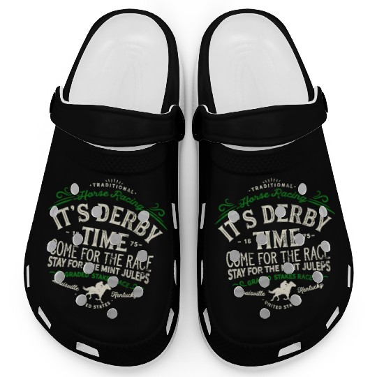 Derby Time Louisville Kentucky Horse Racing Clogs